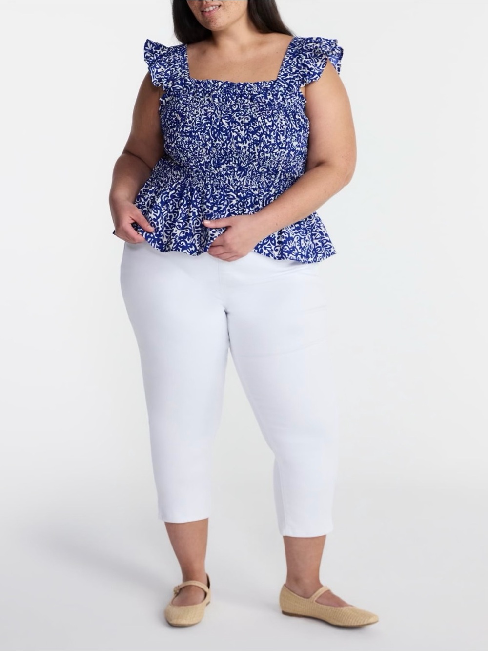 Smocked Square Neck Ruffle Tank Top - Picture 5 of 5